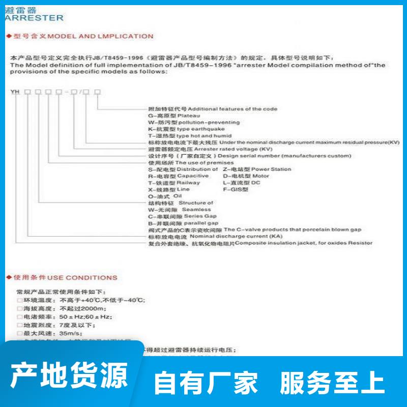 避雷器Y10W5-116/302GY浙江羿振电气有限公司