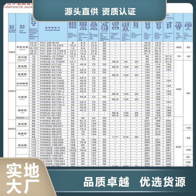 氧化锌避雷器HY10WL-96/232【浙江羿振电气有限公司】