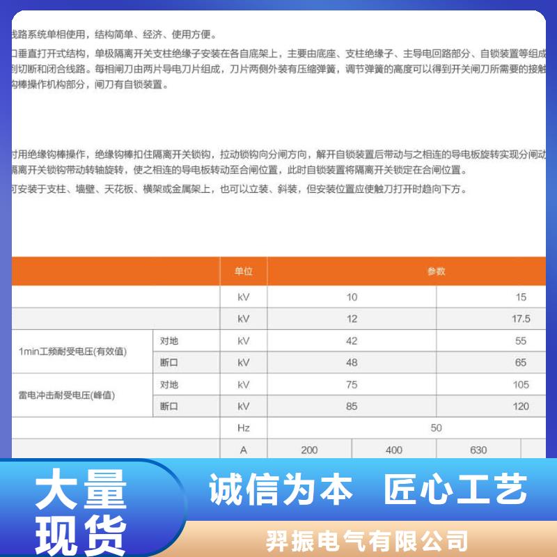 【羿振电气】户外高压交流隔离开关：GW9-12G/630A价格合理