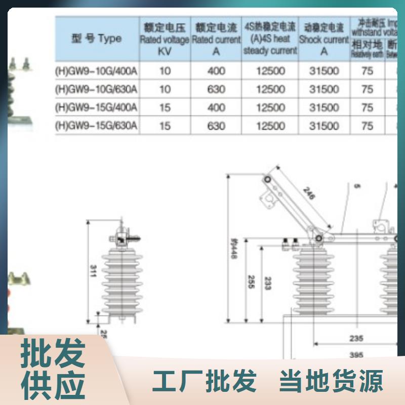 品牌【羿振电气】HGW9-15W/400A户外高压交流隔离开关隔离刀闸生产厂家