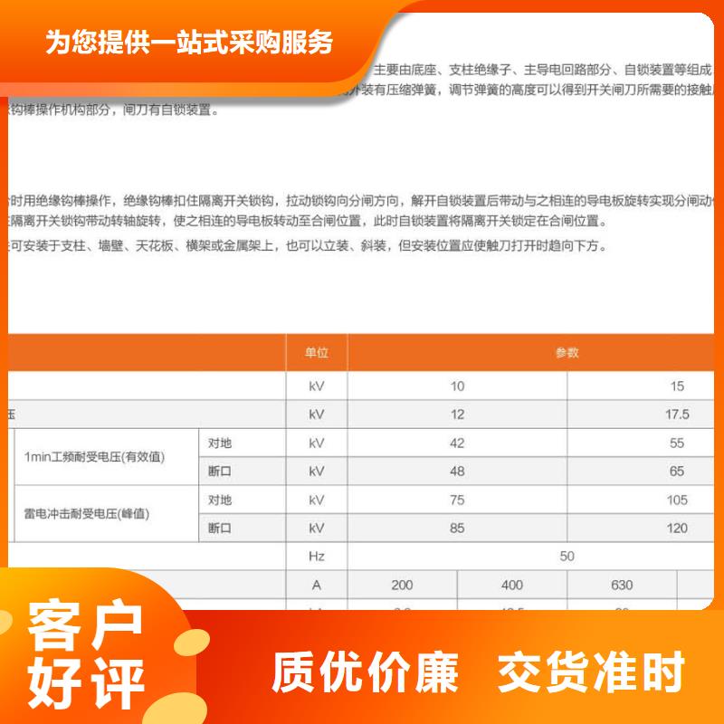 【羿振电气】高压隔离开关*HGW9-10G/1000A厂家现货