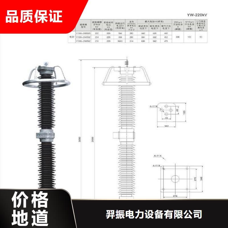 品牌：【羿振电力】金属氧化物避雷器Y10W-200/496