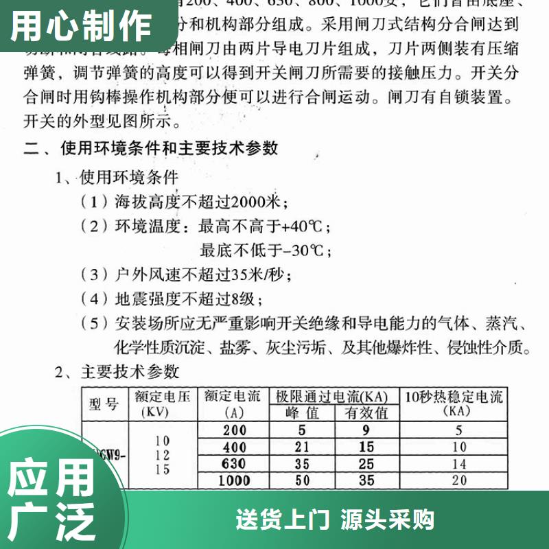 单极隔离开关HGW9-10KV/200单柱立开,不接地,操作型式:手动.