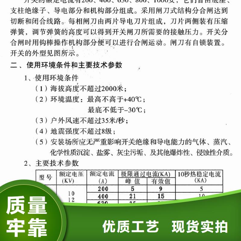 【户外柱上高压隔离开关】FGW9-10/200A